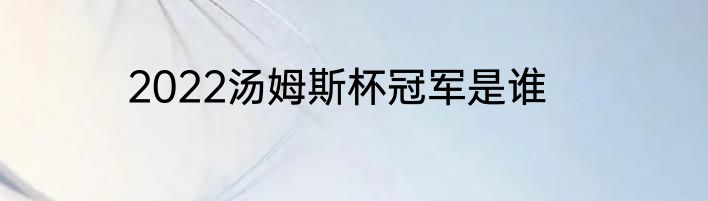 2022汤姆斯杯冠军是谁