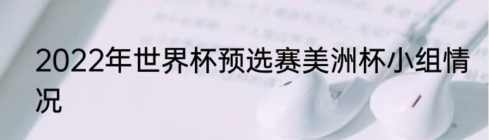 2022年世界杯预选赛美洲杯小组情况