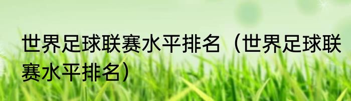 世界足球联赛水平排名（世界足球联赛水平排名）