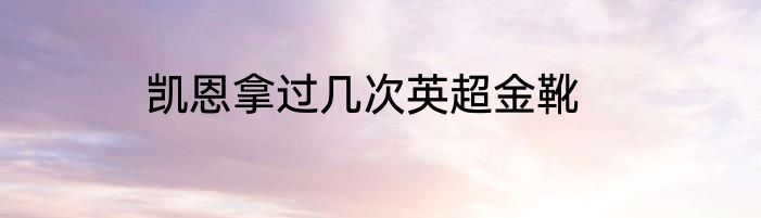 凯恩拿过几次英超金靴