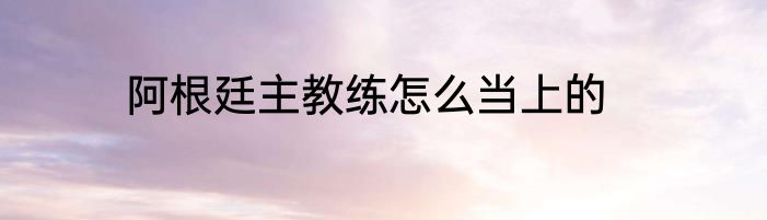 阿根廷主教练怎么当上的