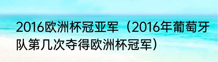 2016欧洲杯冠亚军（2016年葡萄牙队第几次夺得欧洲杯冠军）