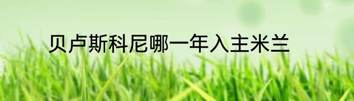 贝卢斯科尼哪一年入主米兰