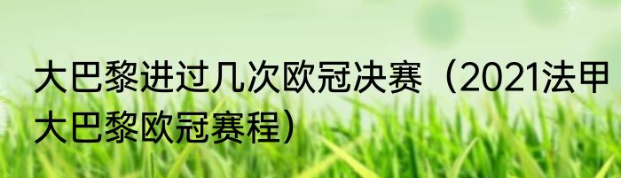 大巴黎进过几次欧冠决赛（2021法甲大巴黎欧冠赛程）