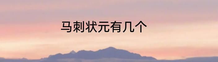 马刺状元有几个