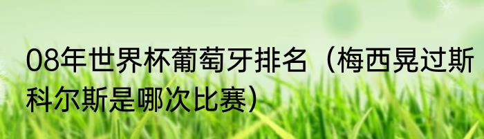 08年世界杯葡萄牙排名（梅西晃过斯科尔斯是哪次比赛）