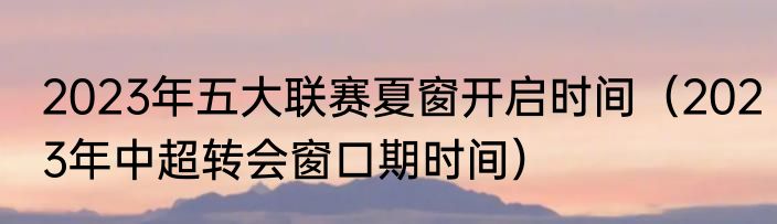 2023年五大联赛夏窗开启时间（2023年中超转会窗口期时间）