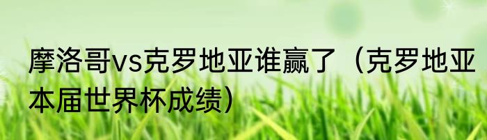 摩洛哥vs克罗地亚谁赢了（克罗地亚本届世界杯成绩）