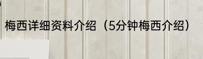 梅西详细资料介绍（5分钟梅西介绍）