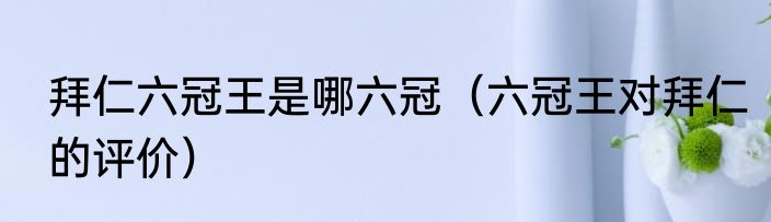拜仁六冠王是哪六冠（六冠王对拜仁的评价）