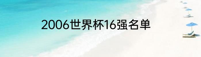 2006世界杯16强名单