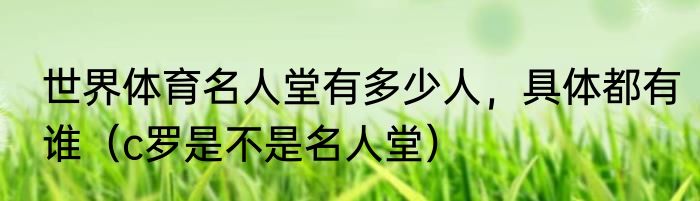 世界体育名人堂有多少人，具体都有谁（c罗是不是名人堂）