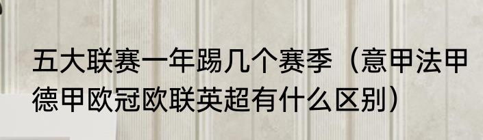 五大联赛一年踢几个赛季（意甲法甲德甲欧冠欧联英超有什么区别）