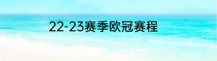 22-23赛季欧冠赛程