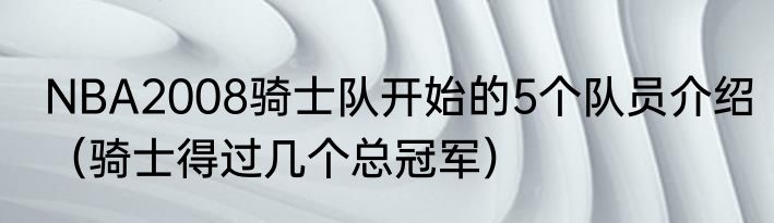 NBA2008骑士队开始的5个队员介绍（骑士得过几个总冠军）