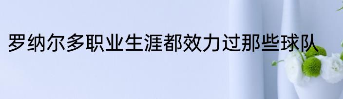 罗纳尔多职业生涯都效力过那些球队