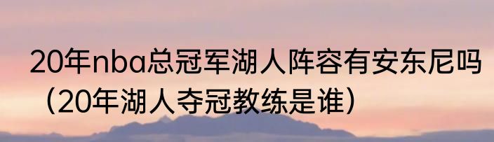 20年nba总冠军湖人阵容有安东尼吗（20年湖人夺冠教练是谁）