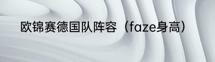 欧锦赛德国队阵容（faze身高）