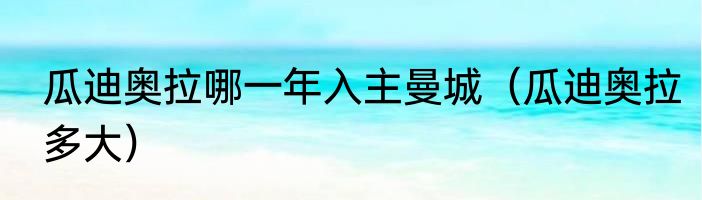 瓜迪奥拉哪一年入主曼城（瓜迪奥拉多大）