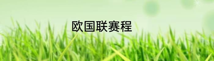 欧国联赛程