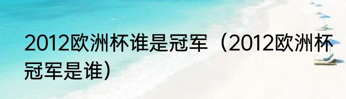 2012欧洲杯谁是冠军（2012欧洲杯冠军是谁）