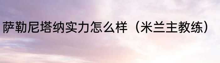 萨勒尼塔纳实力怎么样（米兰主教练）