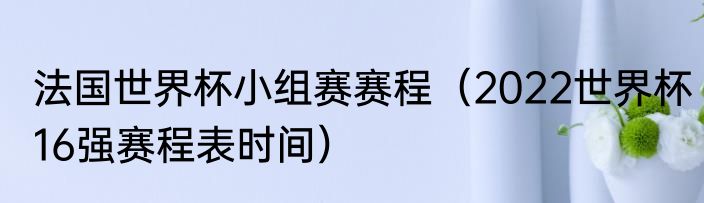 法国世界杯小组赛赛程（2022世界杯16强赛程表时间）