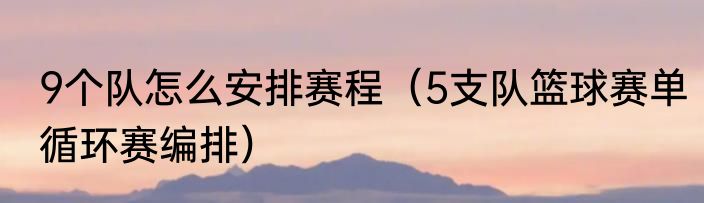 9个队怎么安排赛程（5支队篮球赛单循环赛编排）