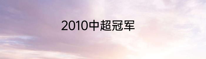 2010中超冠军