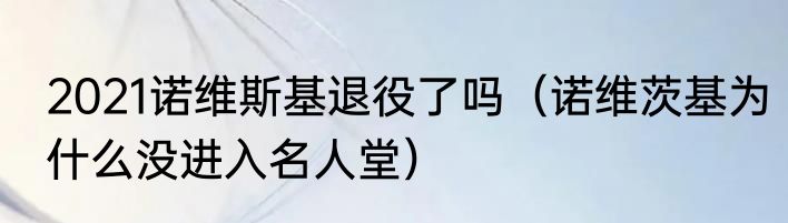 2021诺维斯基退役了吗（诺维茨基为什么没进入名人堂）