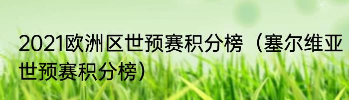 2021欧洲区世预赛积分榜（塞尔维亚世预赛积分榜）