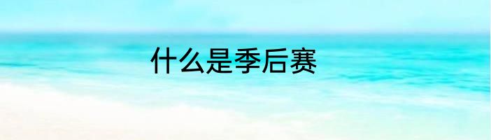 什么是季后赛