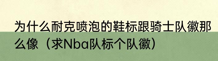 为什么耐克喷泡的鞋标跟骑士队徽那么像（求Nba队标个队徽）