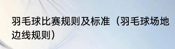 羽毛球比赛规则及标准（羽毛球场地边线规则）