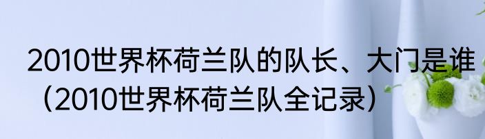 2010世界杯荷兰队的队长、大门是谁（2010世界杯荷兰队全记录）