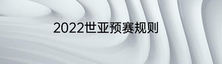 2022世亚预赛规则