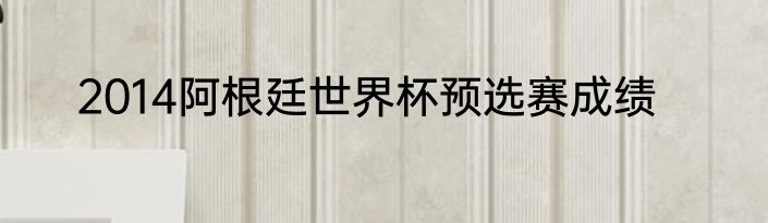 2014阿根廷世界杯预选赛成绩