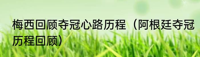 梅西回顾夺冠心路历程（阿根廷夺冠历程回顾）