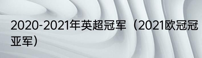 2020-2021年英超冠军（2021欧冠冠亚军）