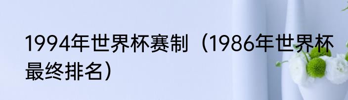 1994年世界杯赛制（1986年世界杯最终排名）
