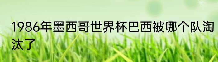 1986年墨西哥世界杯巴西被哪个队淘汰了