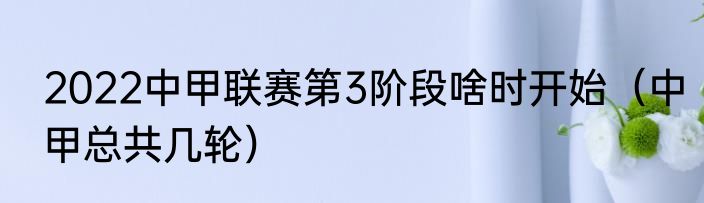 2022中甲联赛第3阶段啥时开始（中甲总共几轮）