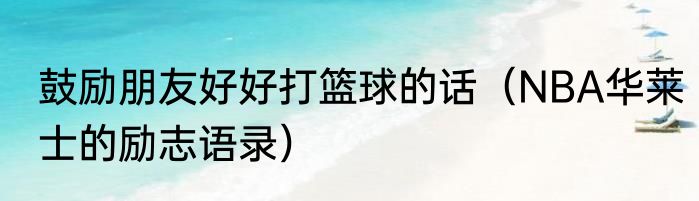 鼓励朋友好好打篮球的话（NBA华莱士的励志语录）