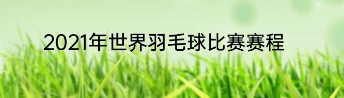 2021年世界羽毛球比赛赛程