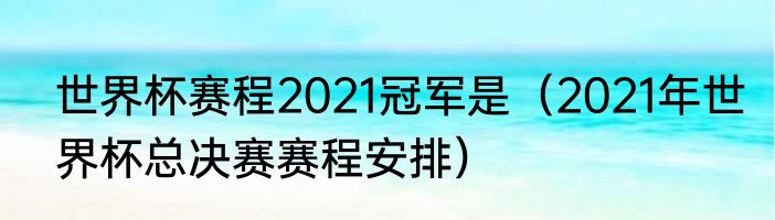 世界杯赛程2021冠军是（2021年世界杯总决赛赛程安排）