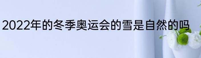 2022年的冬季奥运会的雪是自然的吗