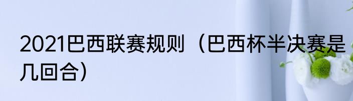 2021巴西联赛规则（巴西杯半决赛是几回合）