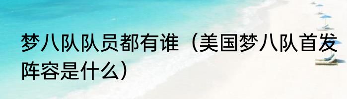 梦八队队员都有谁（美国梦八队首发阵容是什么）
