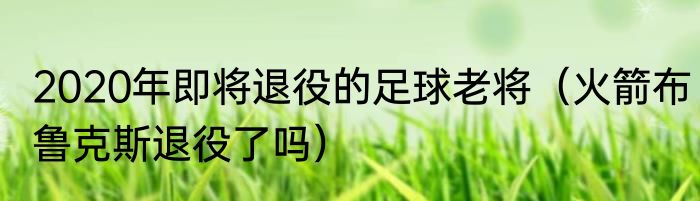 2020年即将退役的足球老将（火箭布鲁克斯退役了吗）