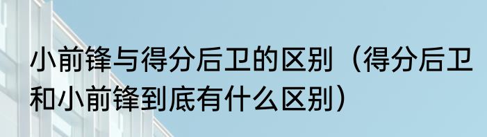 小前锋与得分后卫的区别（得分后卫和小前锋到底有什么区别）